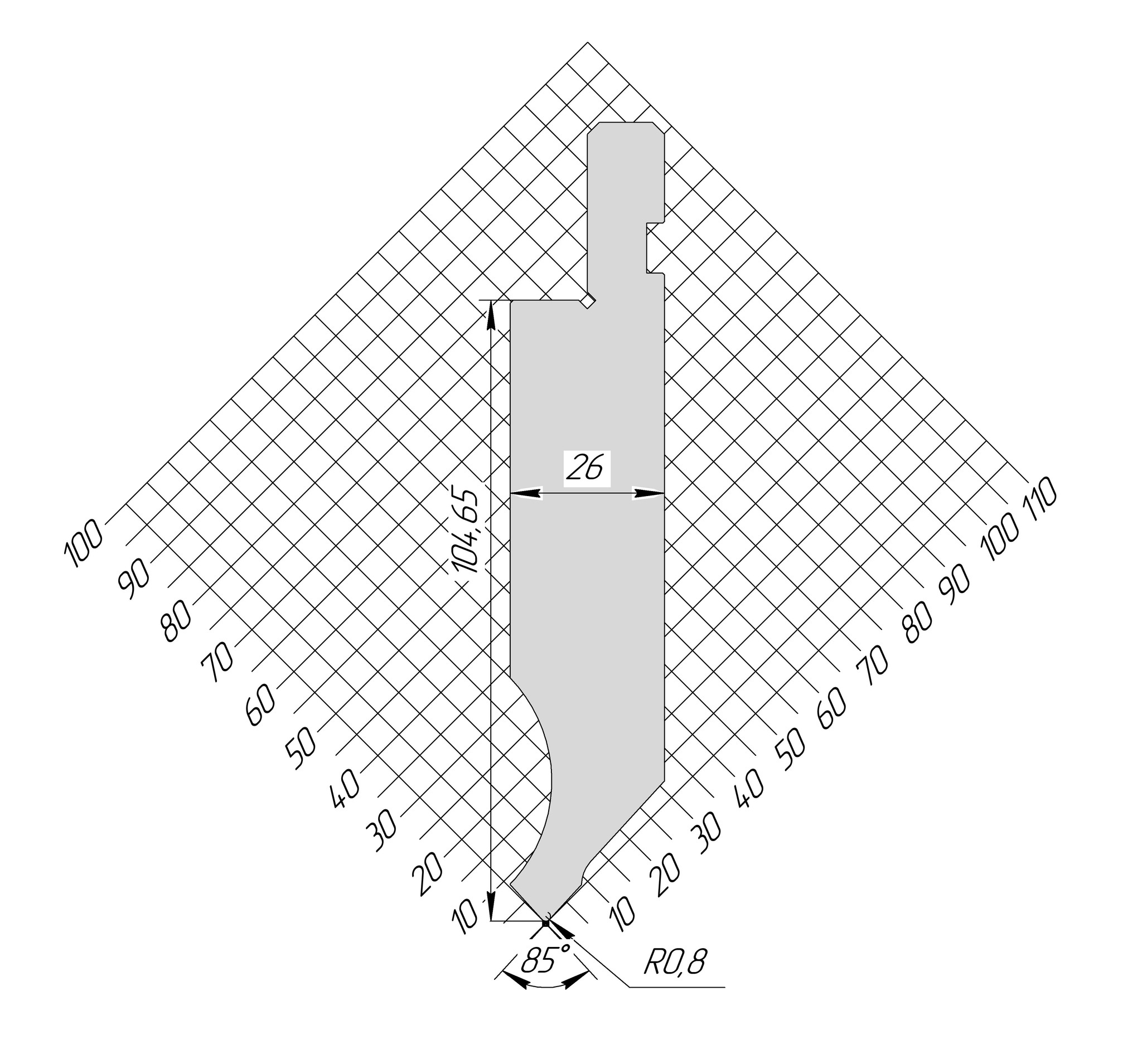 Пуансон AP 1281 85° H104,65 R0,8