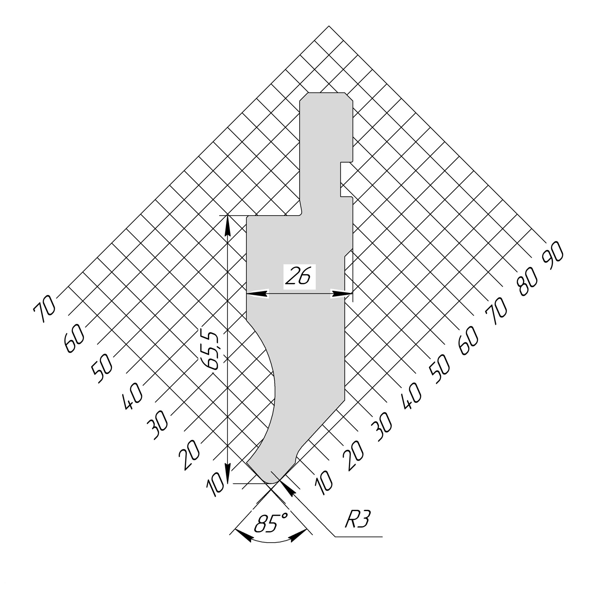 Пуансон AP 1177 85° H65,50 R3