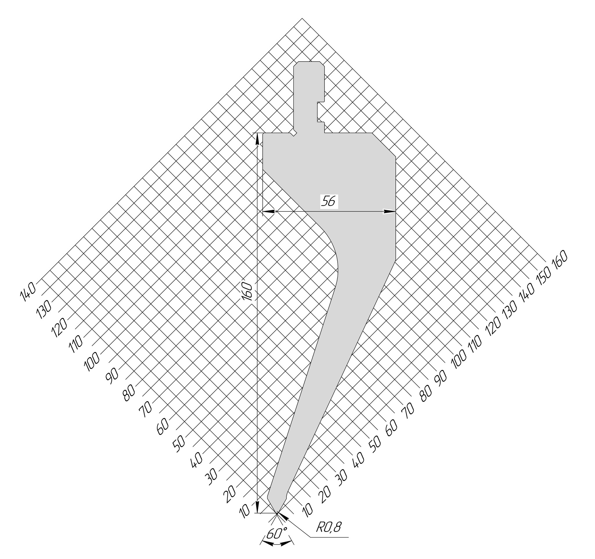 Пуансон AP 1190 60° H160 R0,8