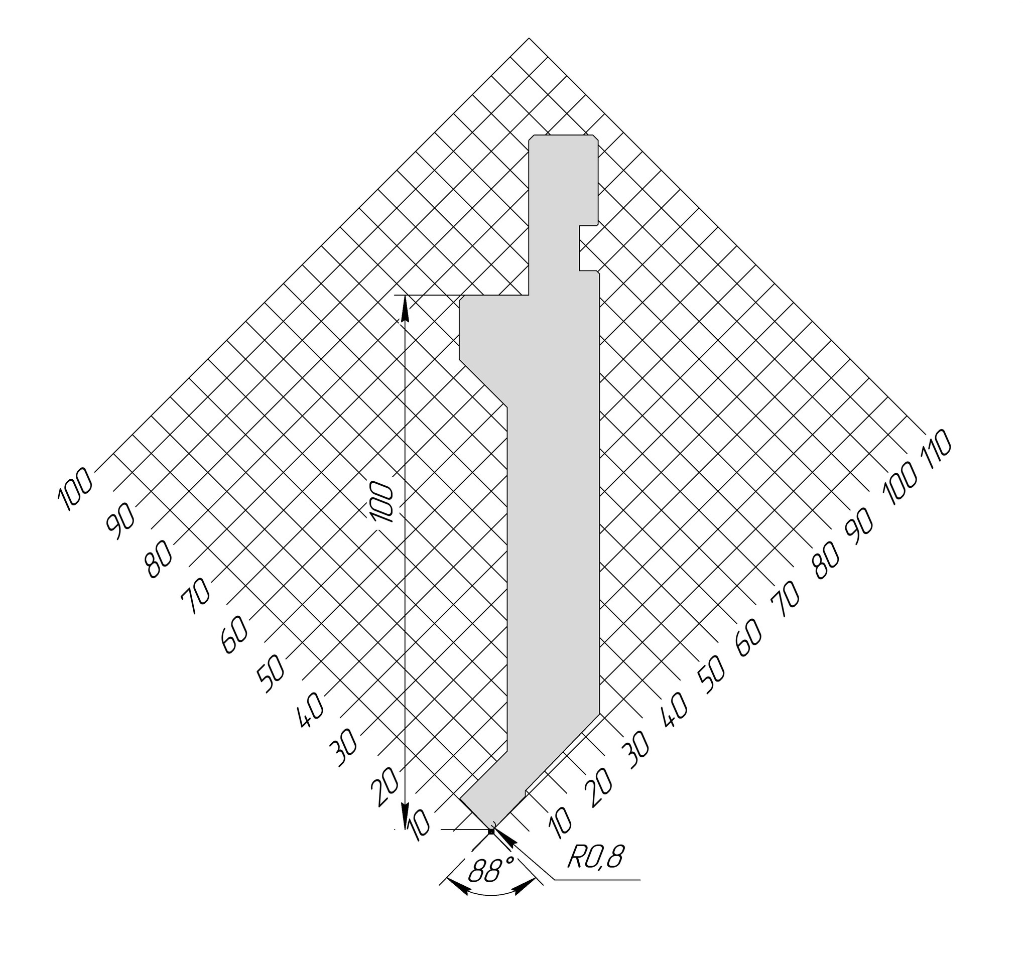 Пуансон AP 1038 88° H100 R0,8