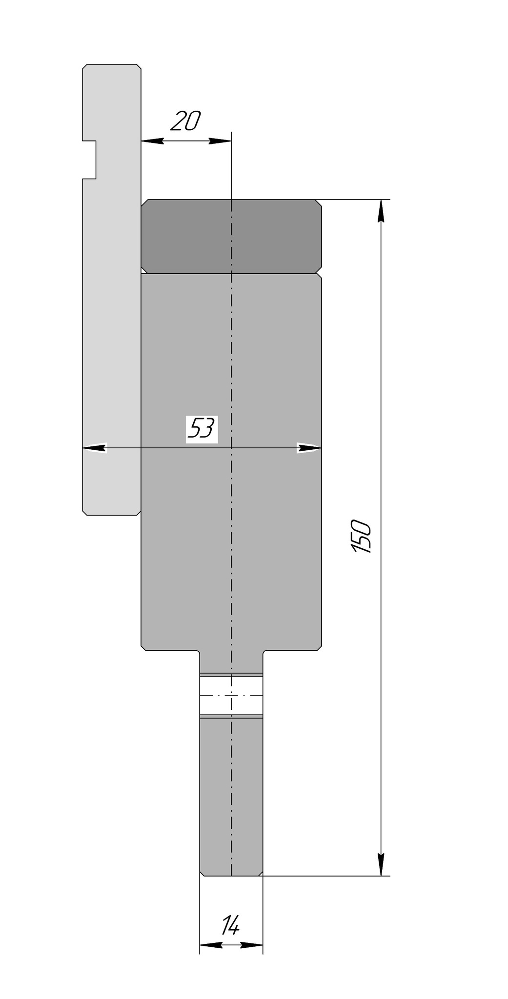 Адаптер пуансонов APH 50669 C20 H150 L150