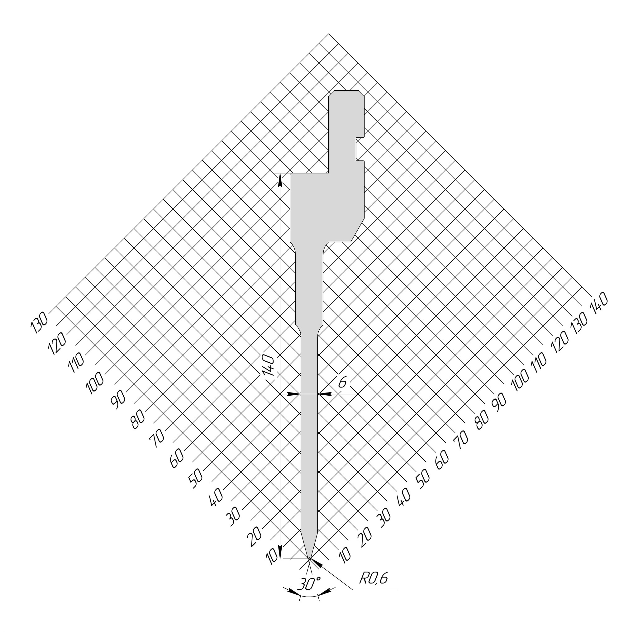 Пуансон AP 1086 30° H140 R0,6