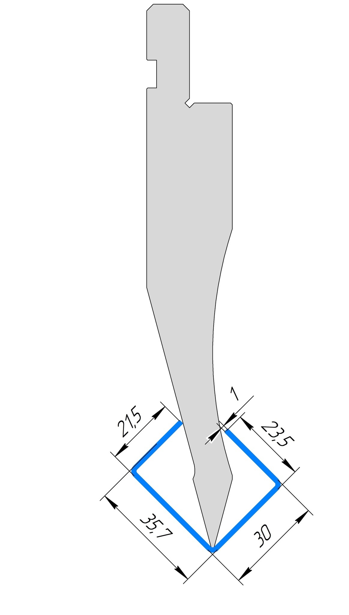 Пуансон AP 1052 30° H135 R0,5