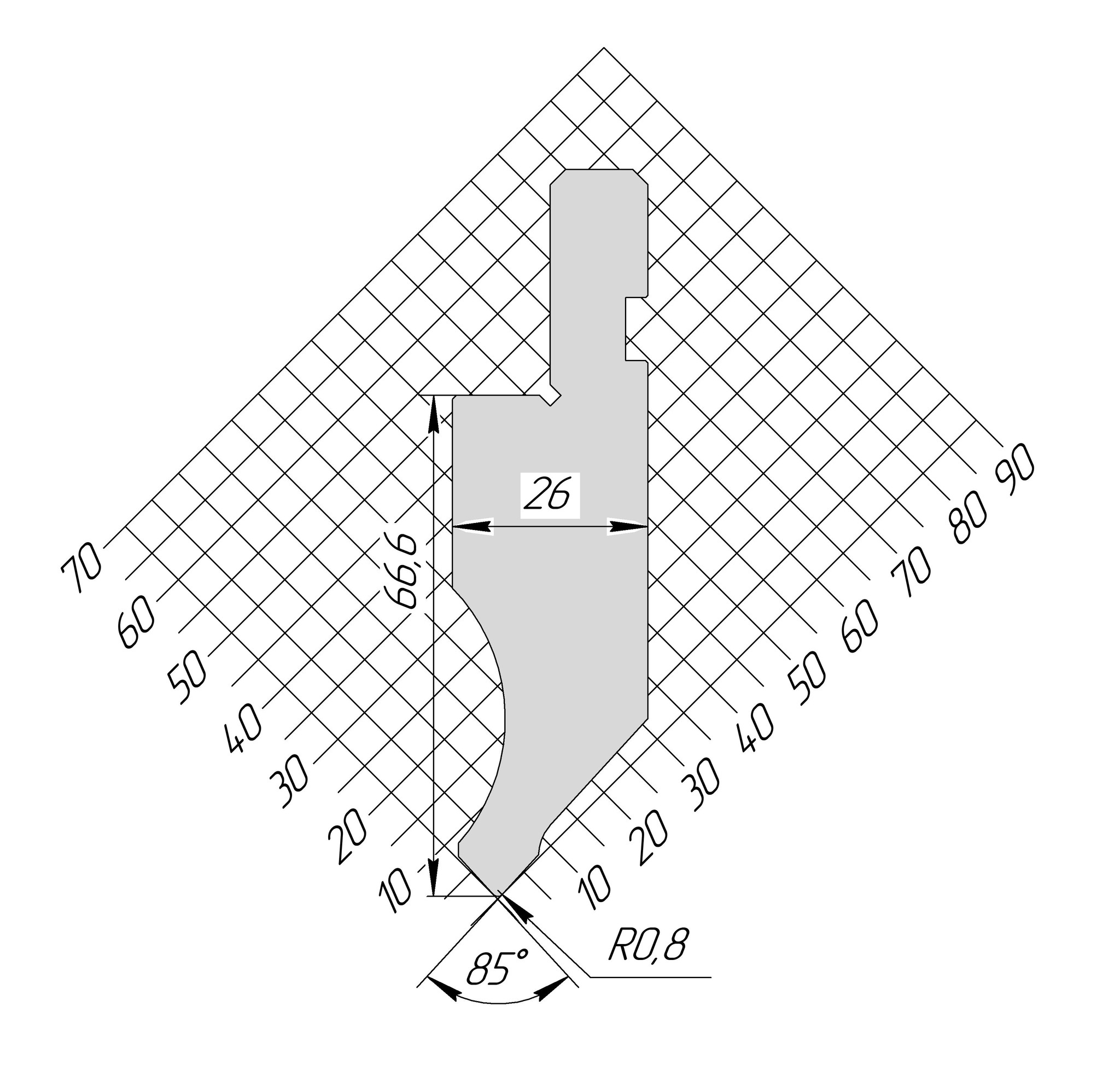 Пуансон AP 1260 85° H66,60 R0,8