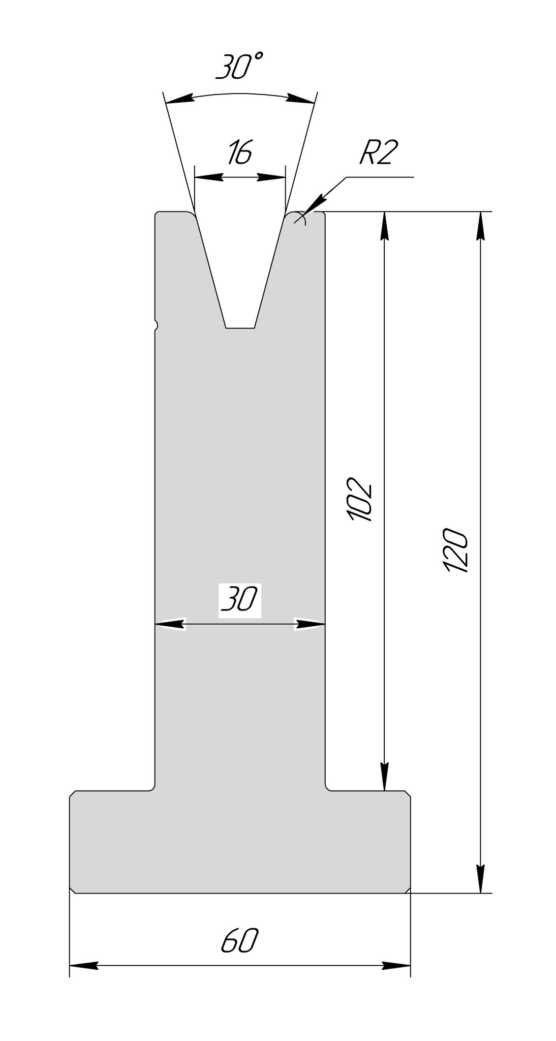 T-матрица AT 3077 30° V16 H120