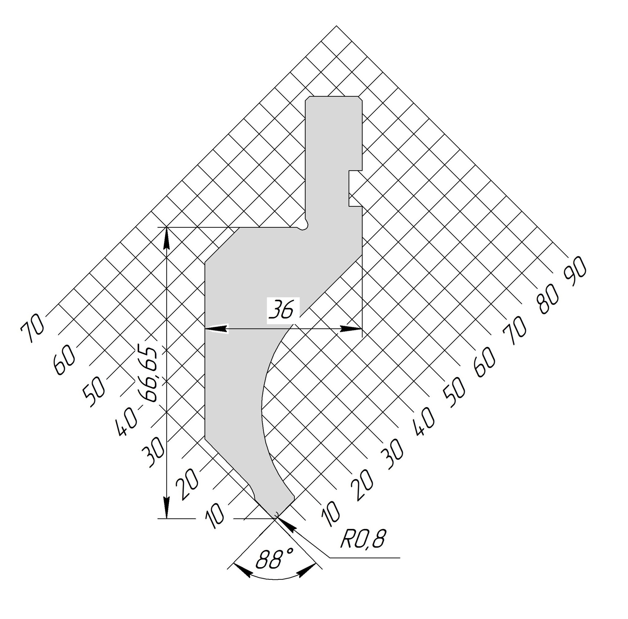 Пуансон AP 2100 88° H66,65 R0,8