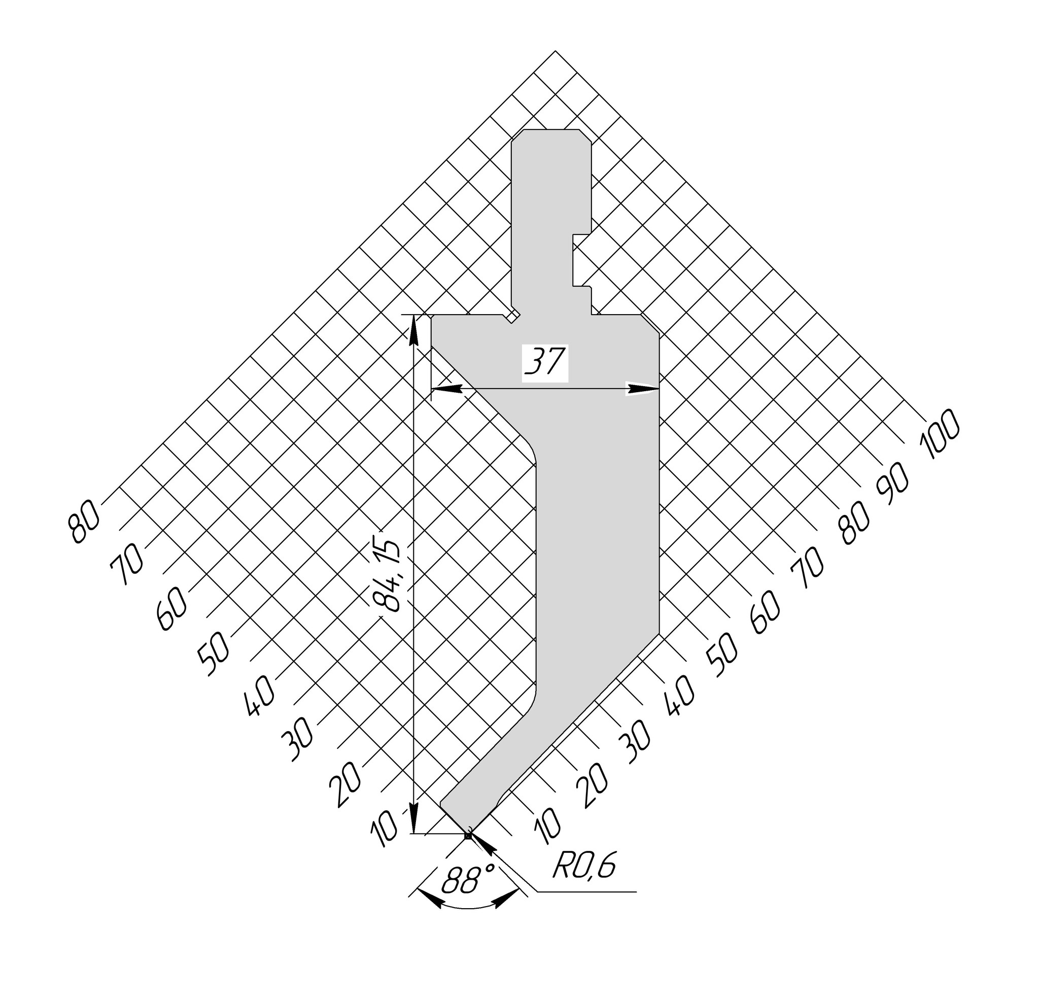 Пуансон AP 1020 88° H84,15 R0,6