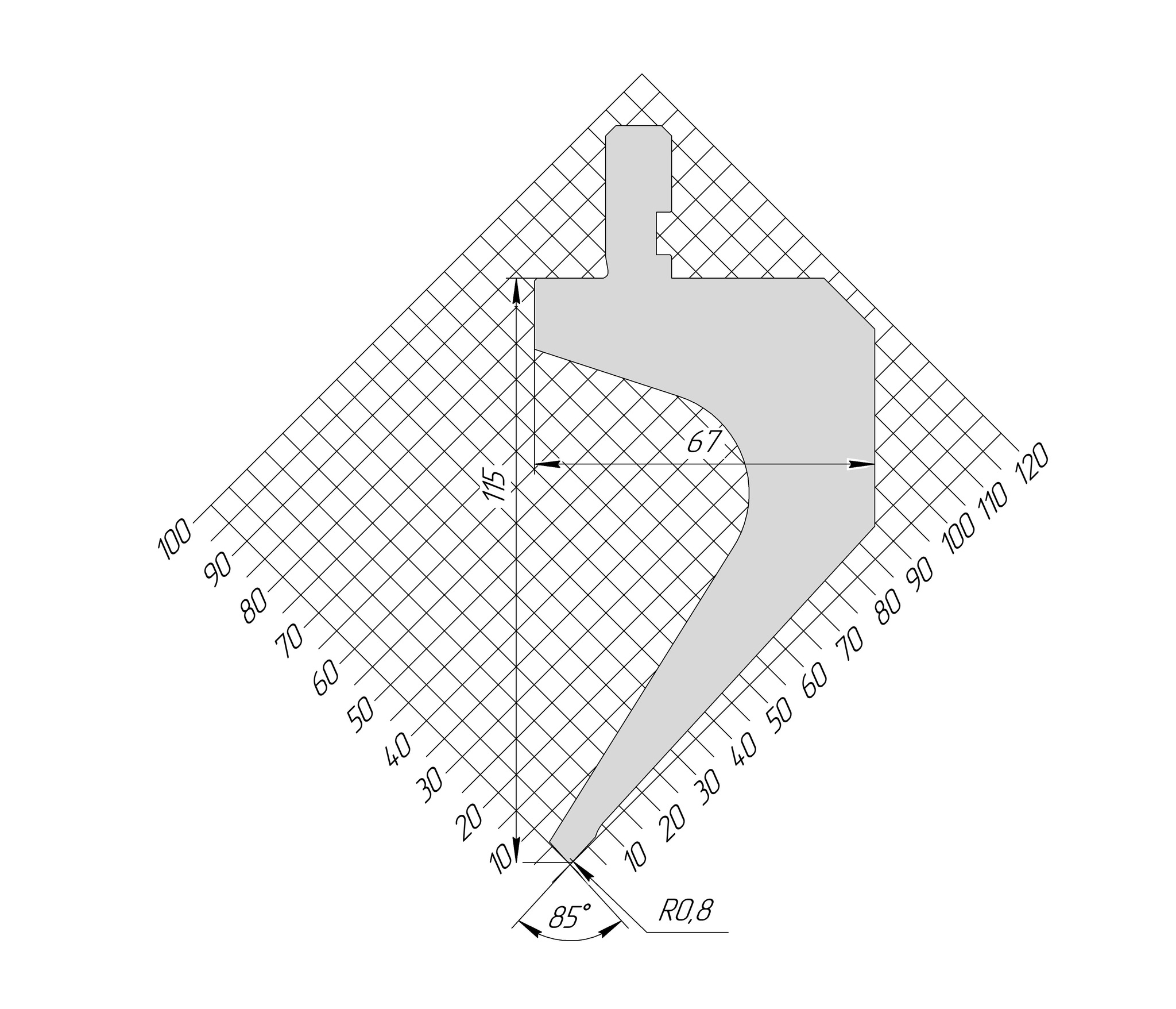 Пуансон AP 1310 85° H115 R0,8