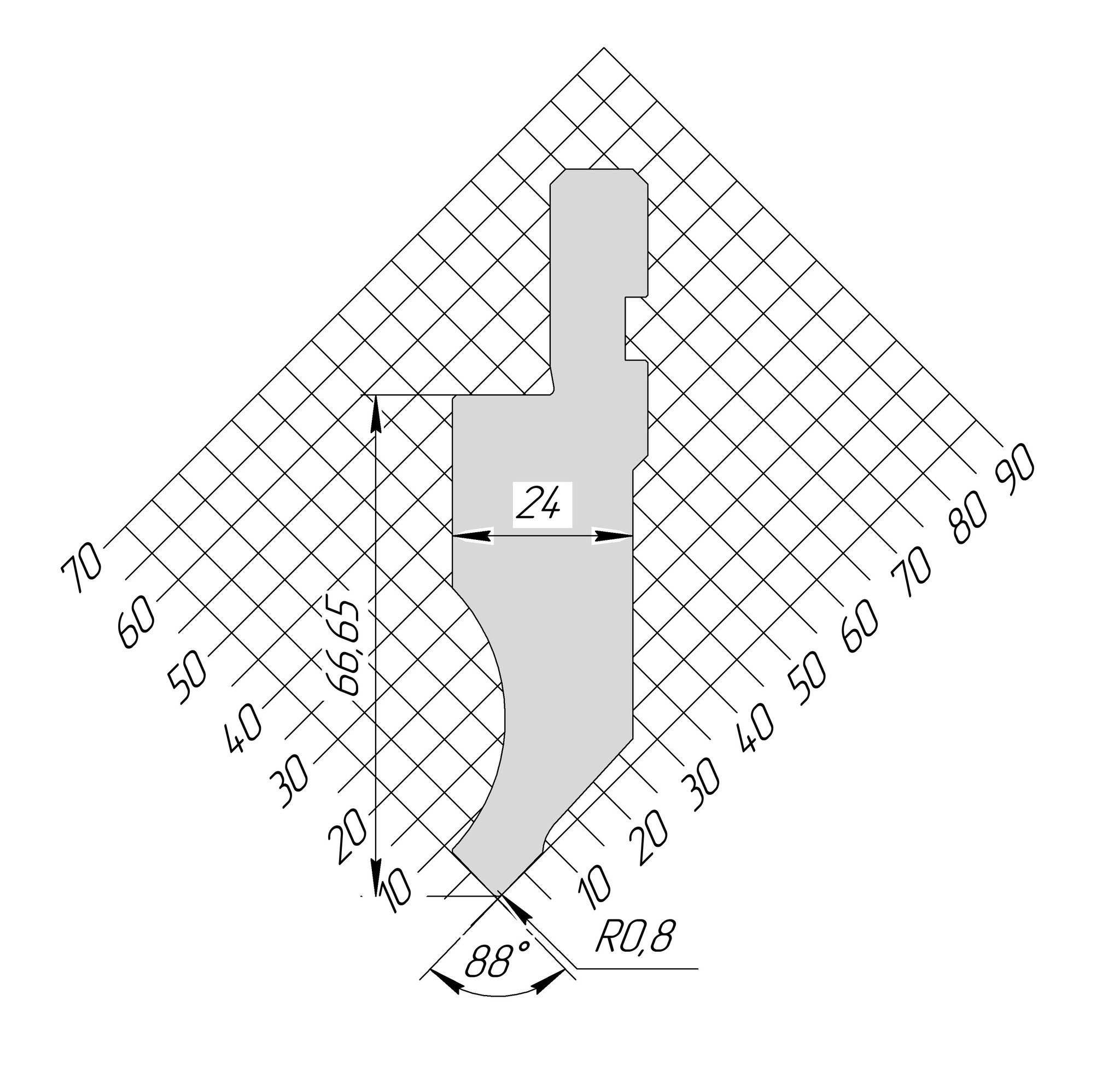 Пуансон AP 1011 88° H66,65 R0,8