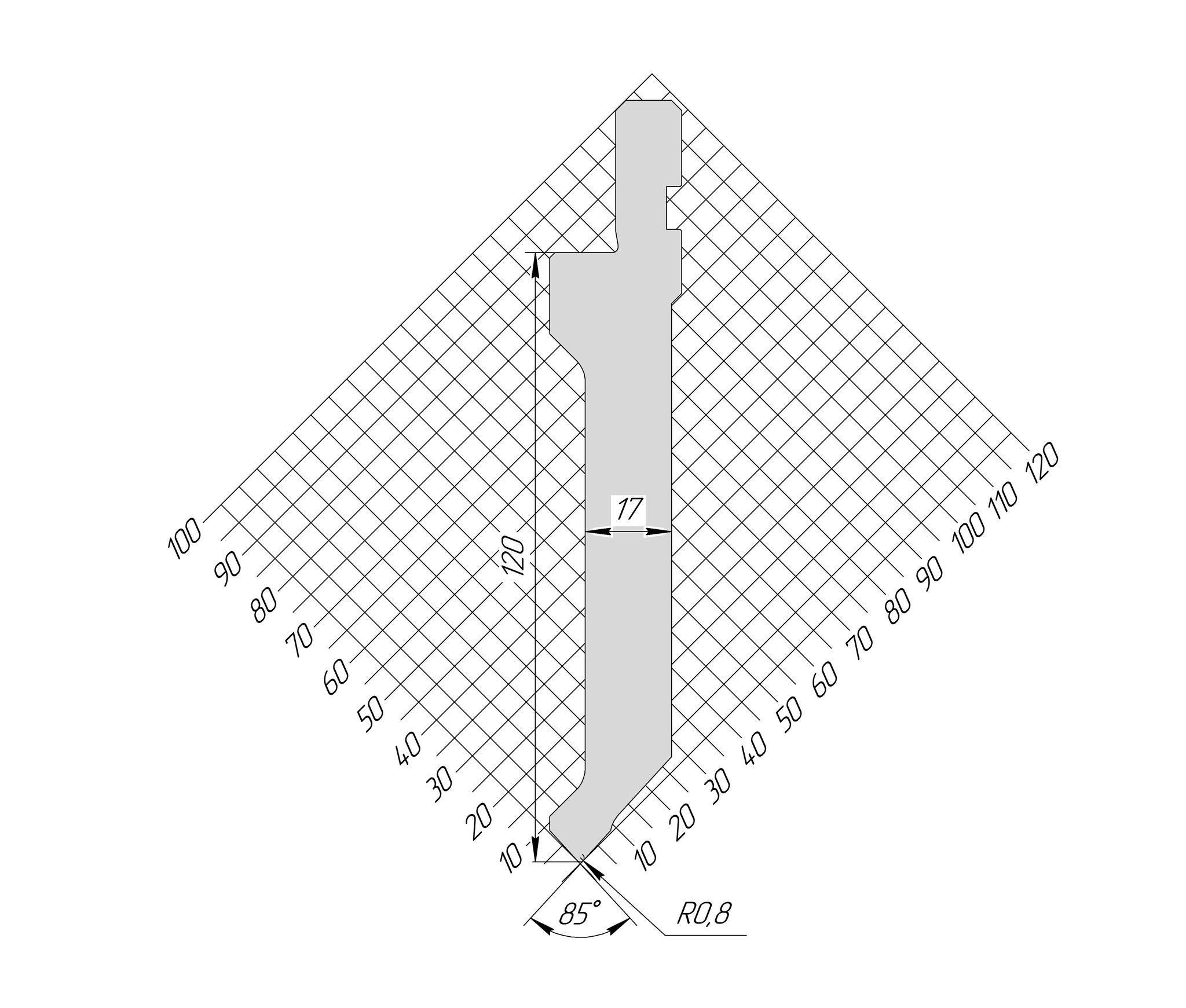 Пуансон AP 1309 85° H120 R0,8