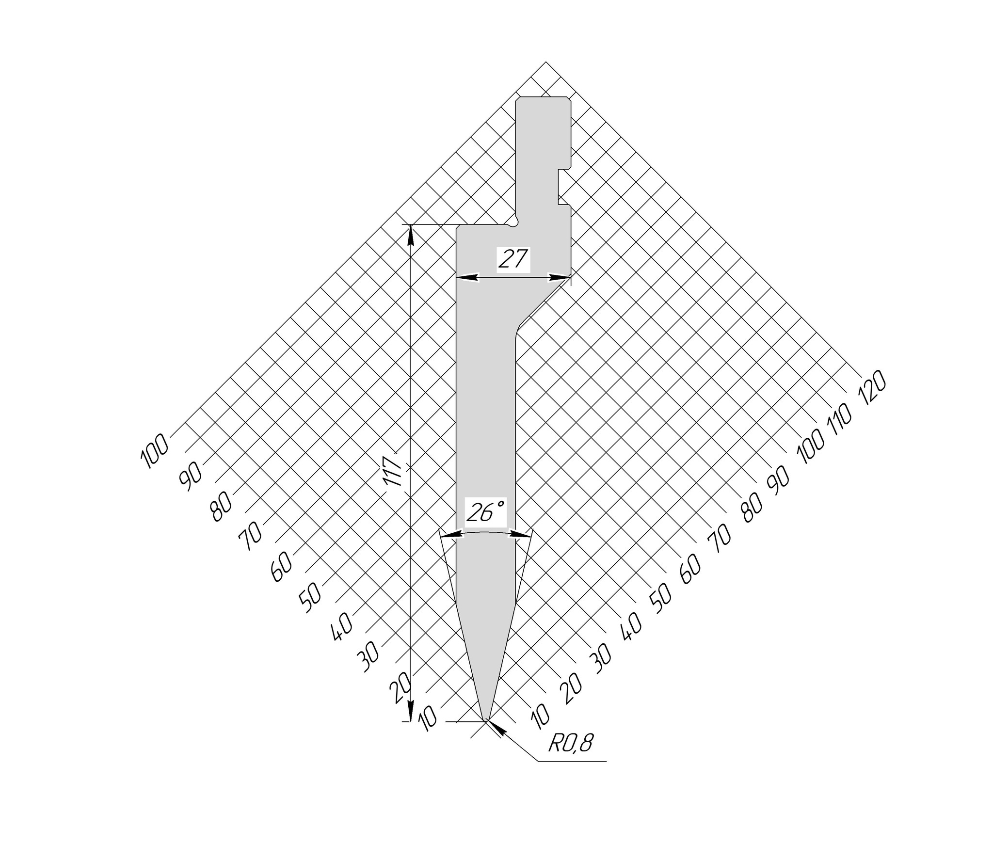 Пуансон AP 1033 26° H117 R0,8