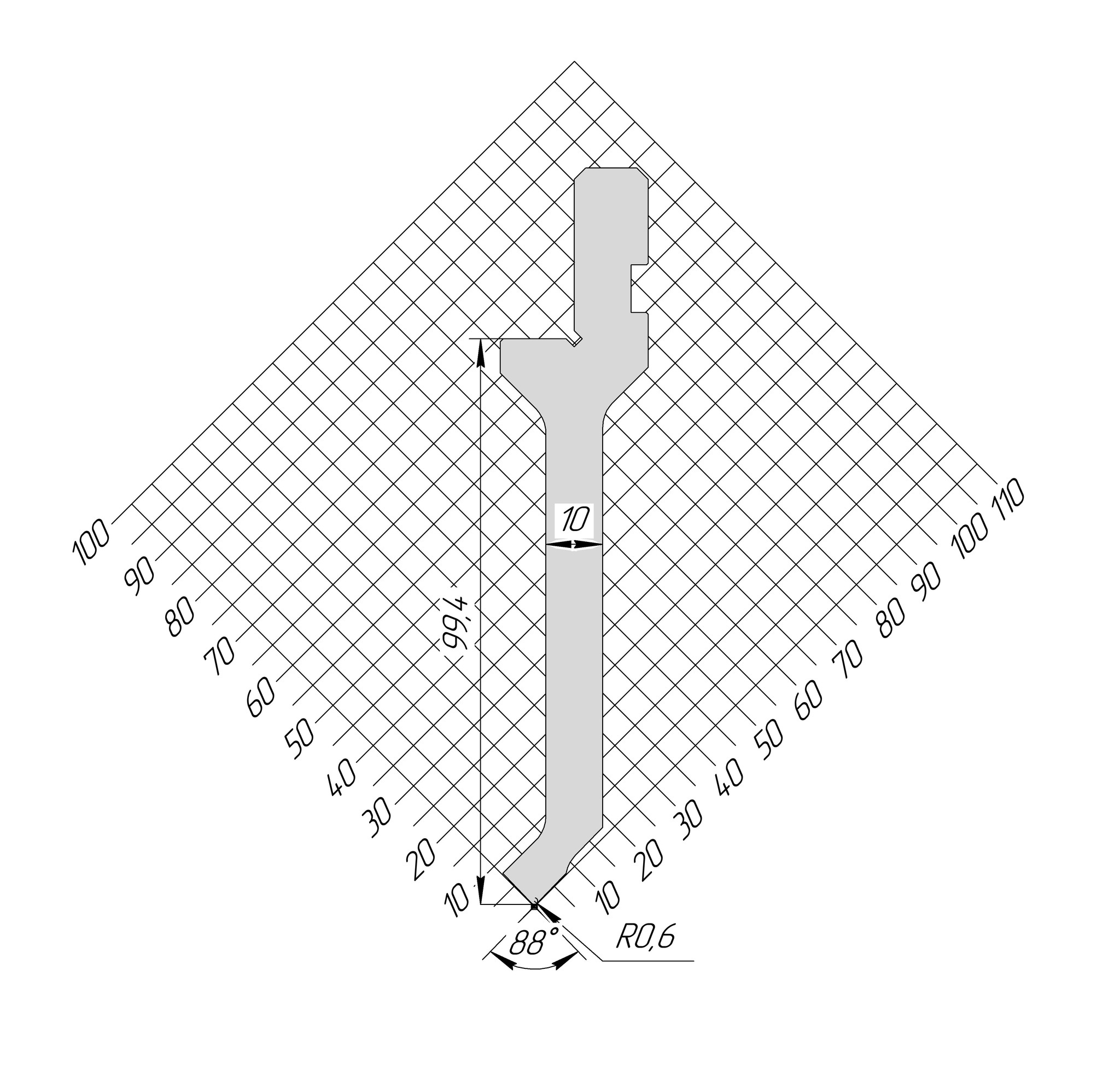 Пуансон AP 1029 88° H99,40 R0,6