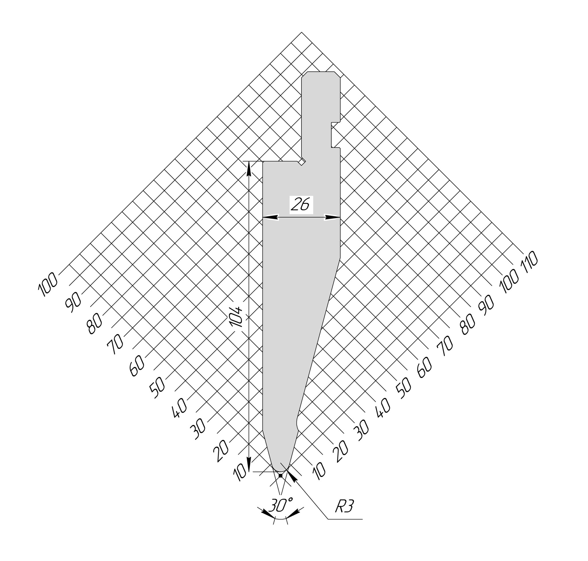 Пуансон AP 1289 30° H104 R3